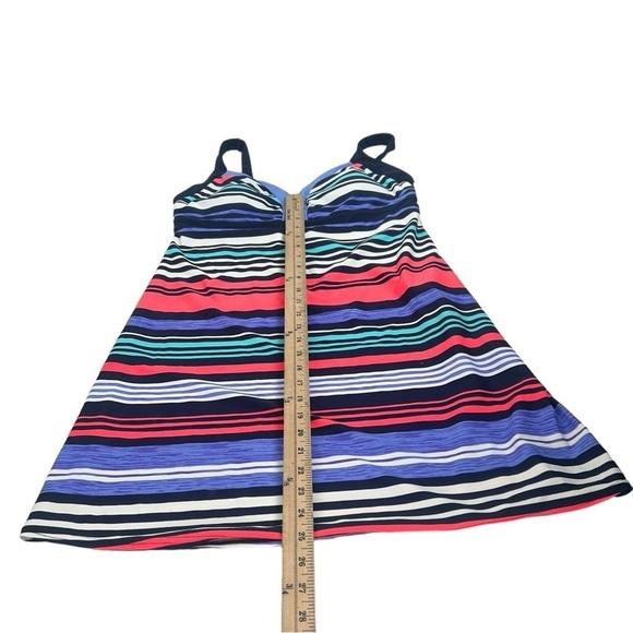 ZeroXposur Women's SZ M Striped Activewear Outdoor Swim Padded Bra Dress Tennis - Picture 5 of 8
